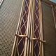 Armoire en rotin, cannage et velours