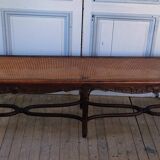 Louis XV style bench with cross-braced design
