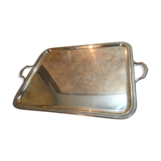 Silver metal service tray 80s