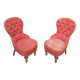 Pair of upholstered toad chairs