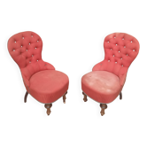 Paire de chaise crapaud capitonnée
