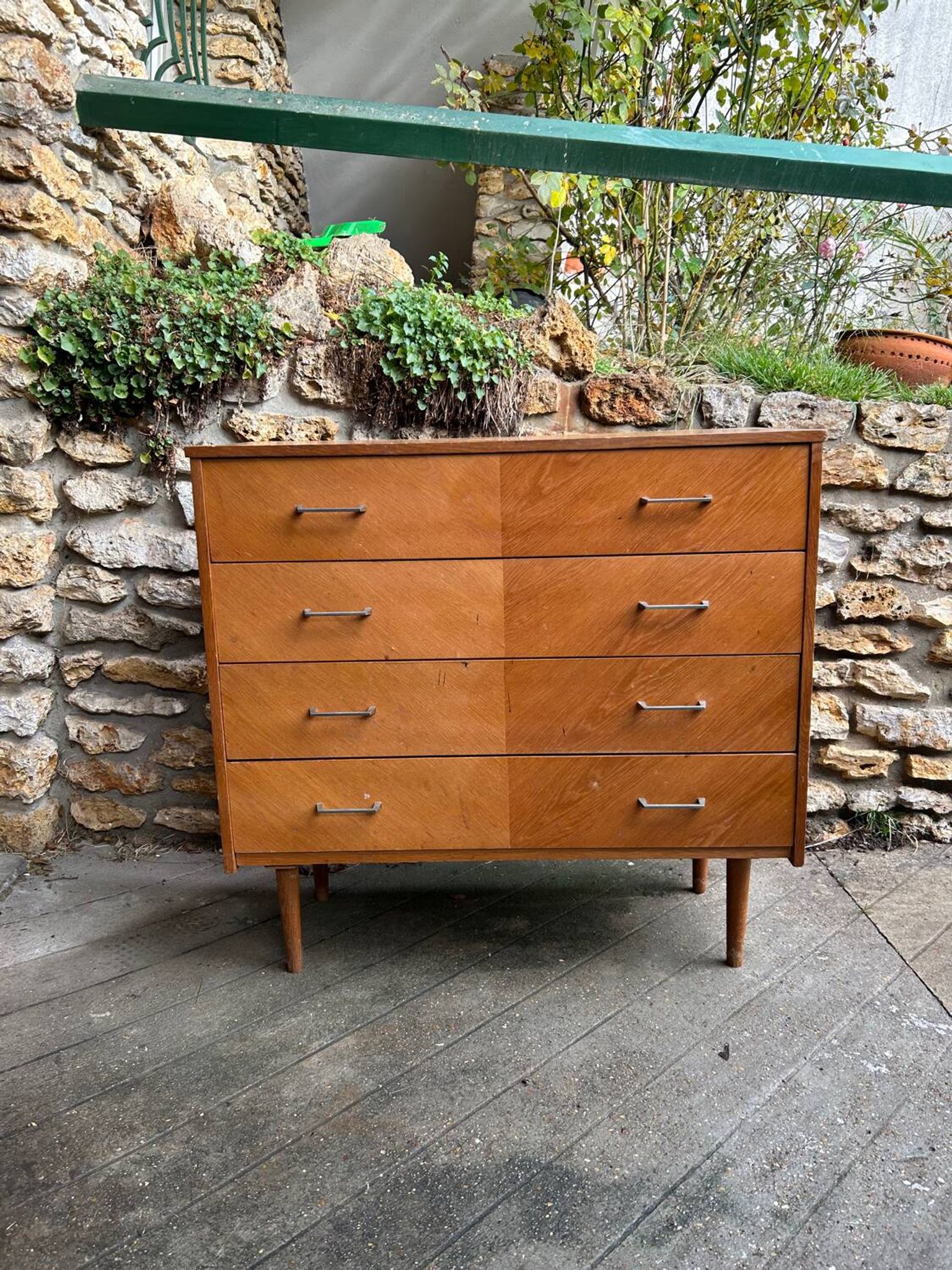 Commode vintage scandinave joli bois blond