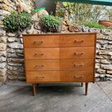 Scandinavian vintage chest of drawers, pretty blond wood