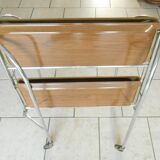 desserte en métal  bois  pliante