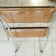 folding metal and wood serving trolley