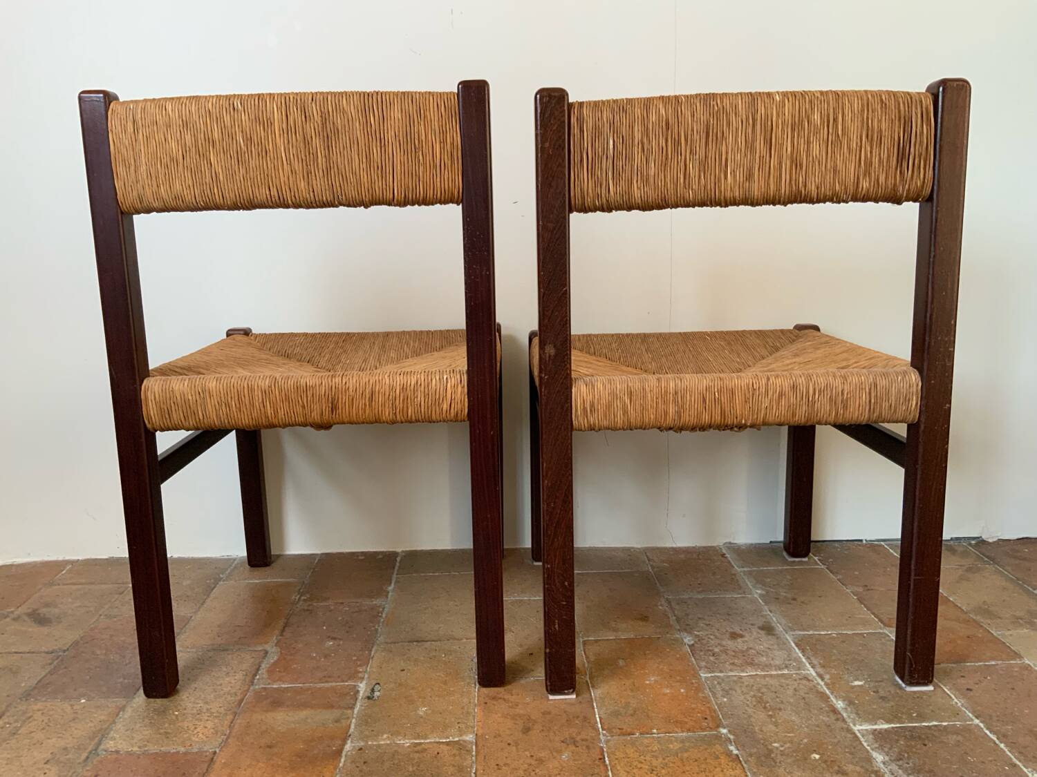Pair of Mid-Century wicker chairs