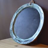 Blue and gold ceramic mirror