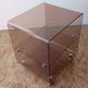 Pair of vintage smoked plexiglass bedside tables or accent furniture.
