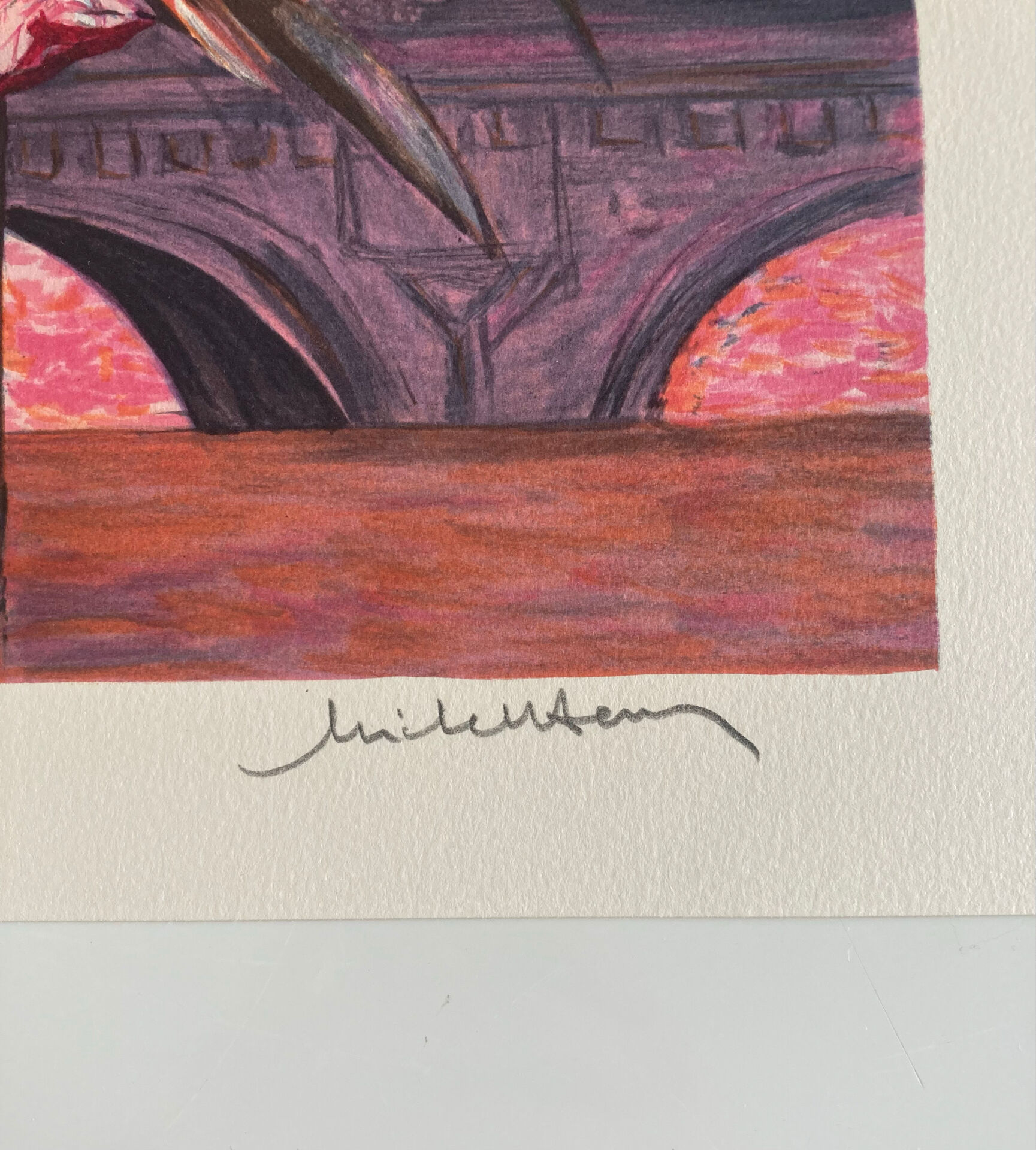 Lithographie numérotée et signée Michel Henry -La conciergerie-Paris