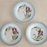 6 Saint Amand plates iris decor