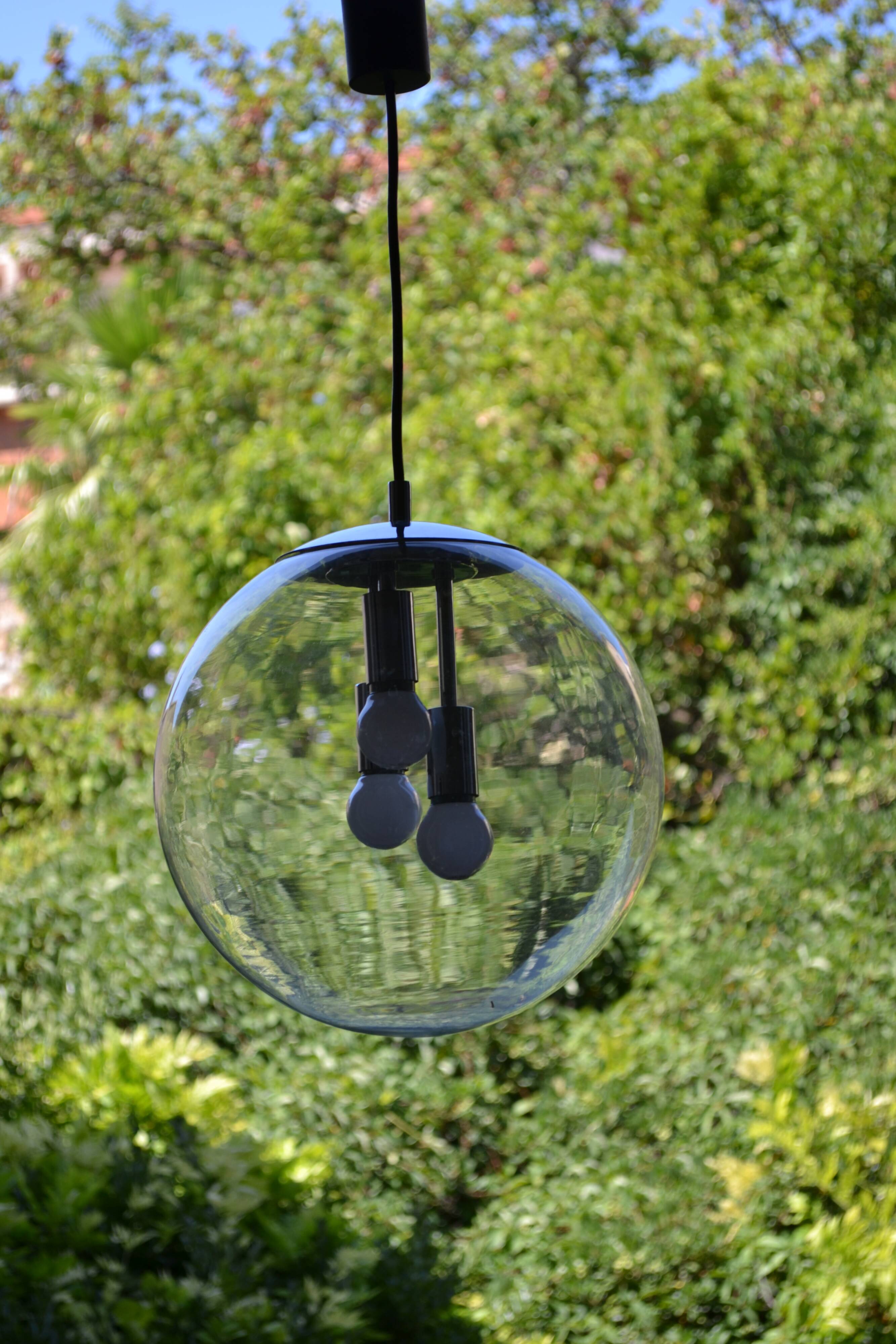 Chandelier pendant lamp Doria Leuchten West Germany 1960