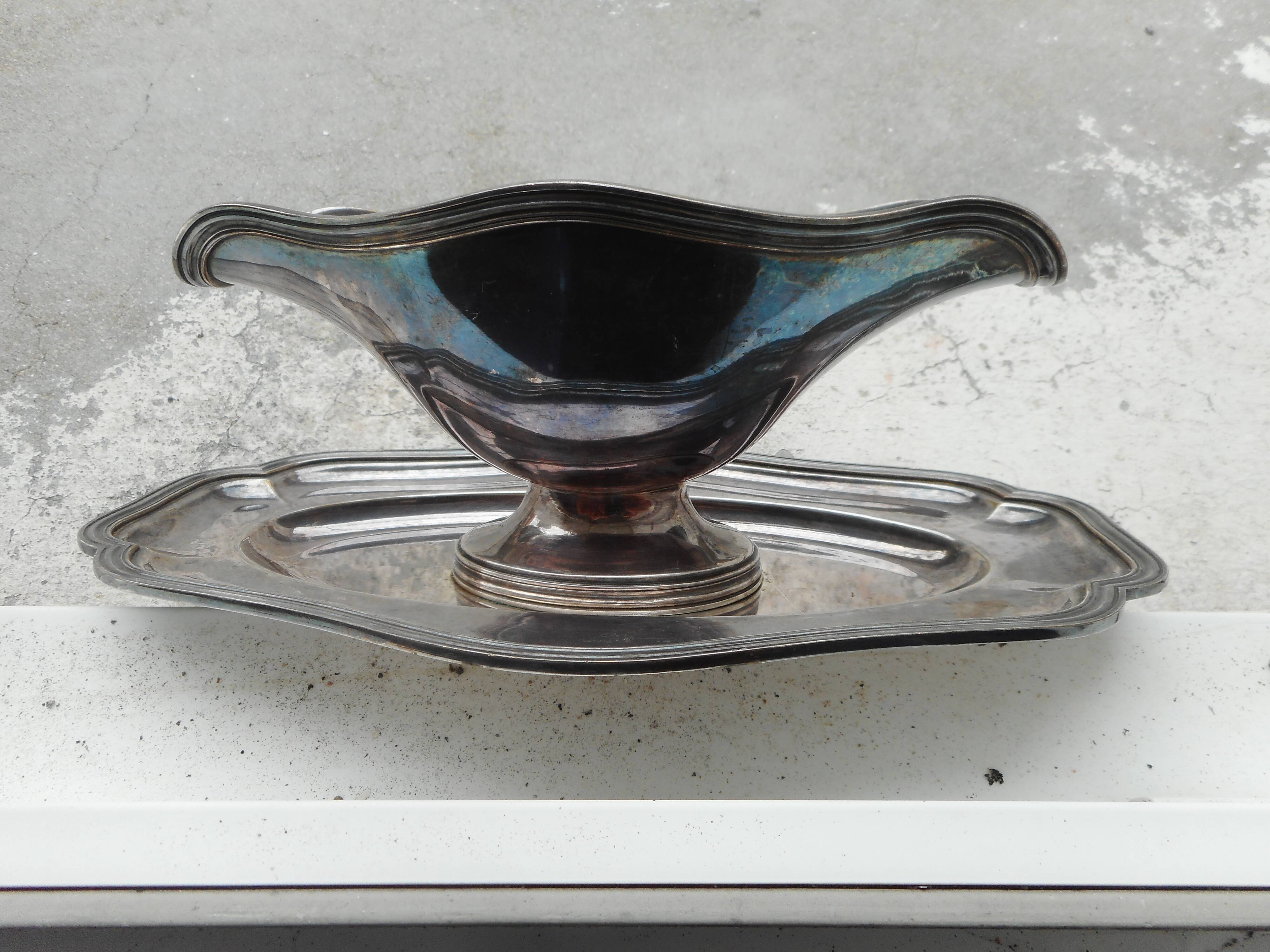 Silver plated sauce boat