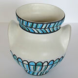 Earthenware "eared" vase by Roger Capron in Vallauris 50s