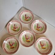 6 assiettes creuses coq Émile Tessier Malicorne