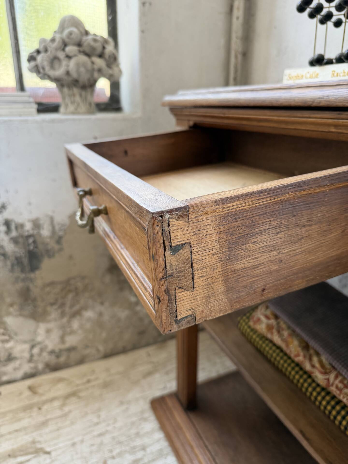 19th-century oak console table