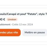 "Patate" armchairs and pouf, Airborne Publisher, 1970