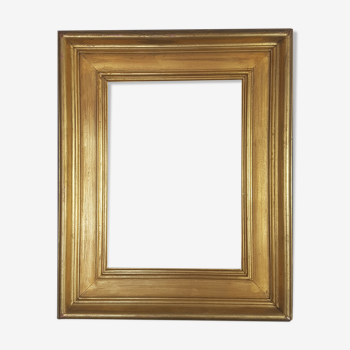 Old hollow edge frame, gilded wood 46x58 cm leafing 40.5x29.1 cm Good condition.