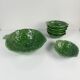 Salad service green leaf artichoke vintage salad bowl + 6 bowls 70s