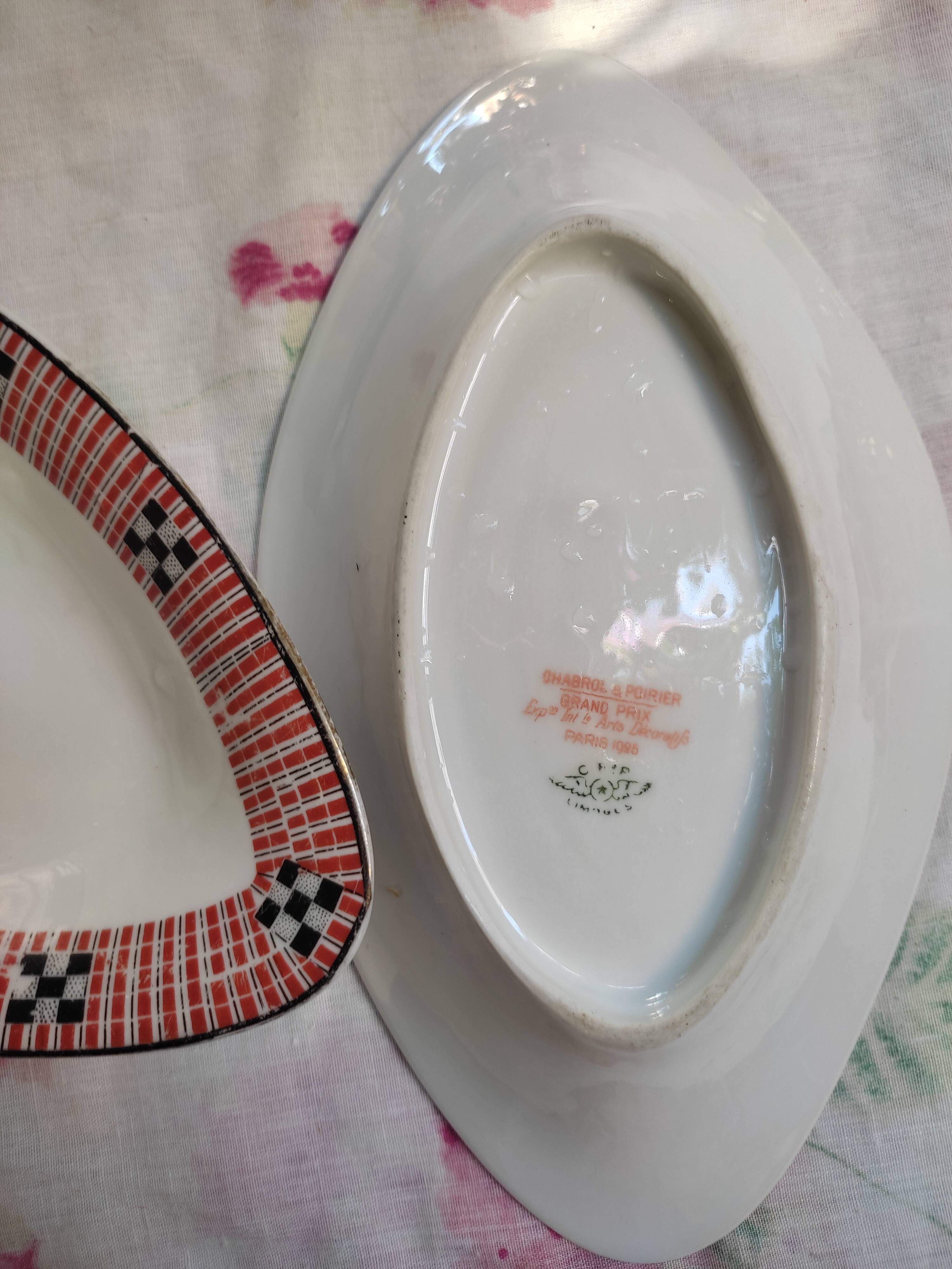 2 raviers in porcelain art deco