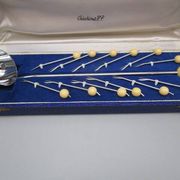 Vintage 60s olive or fruit liqueur service, new in box