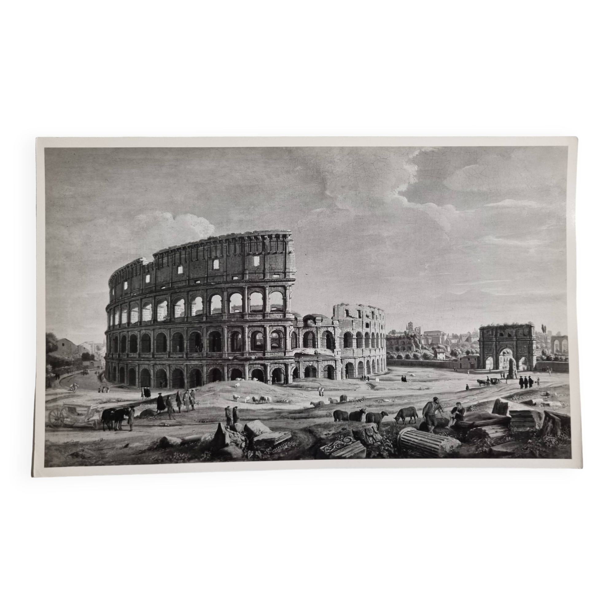 Art photography after Gaspar Van Wittel, "The Coliseum", 60s-70s