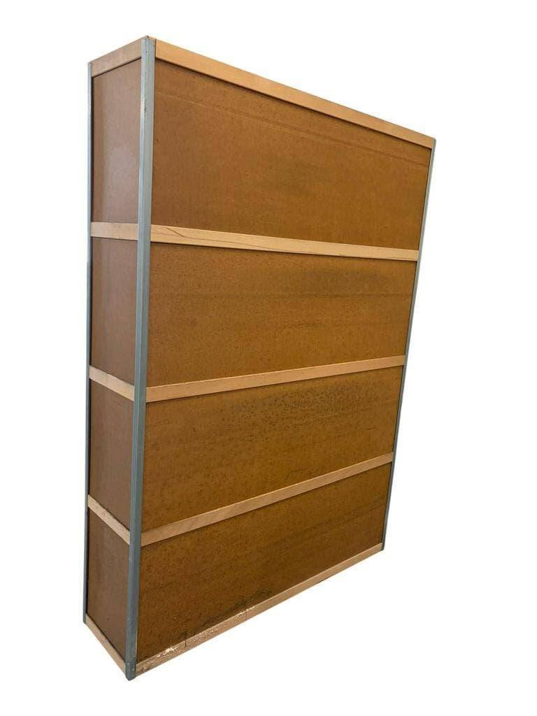 Vintage Kewlox brown shelving armoire / display cabinet
