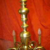 Dutch chandelier in solid bronze with 6 light arms, early 20th century.