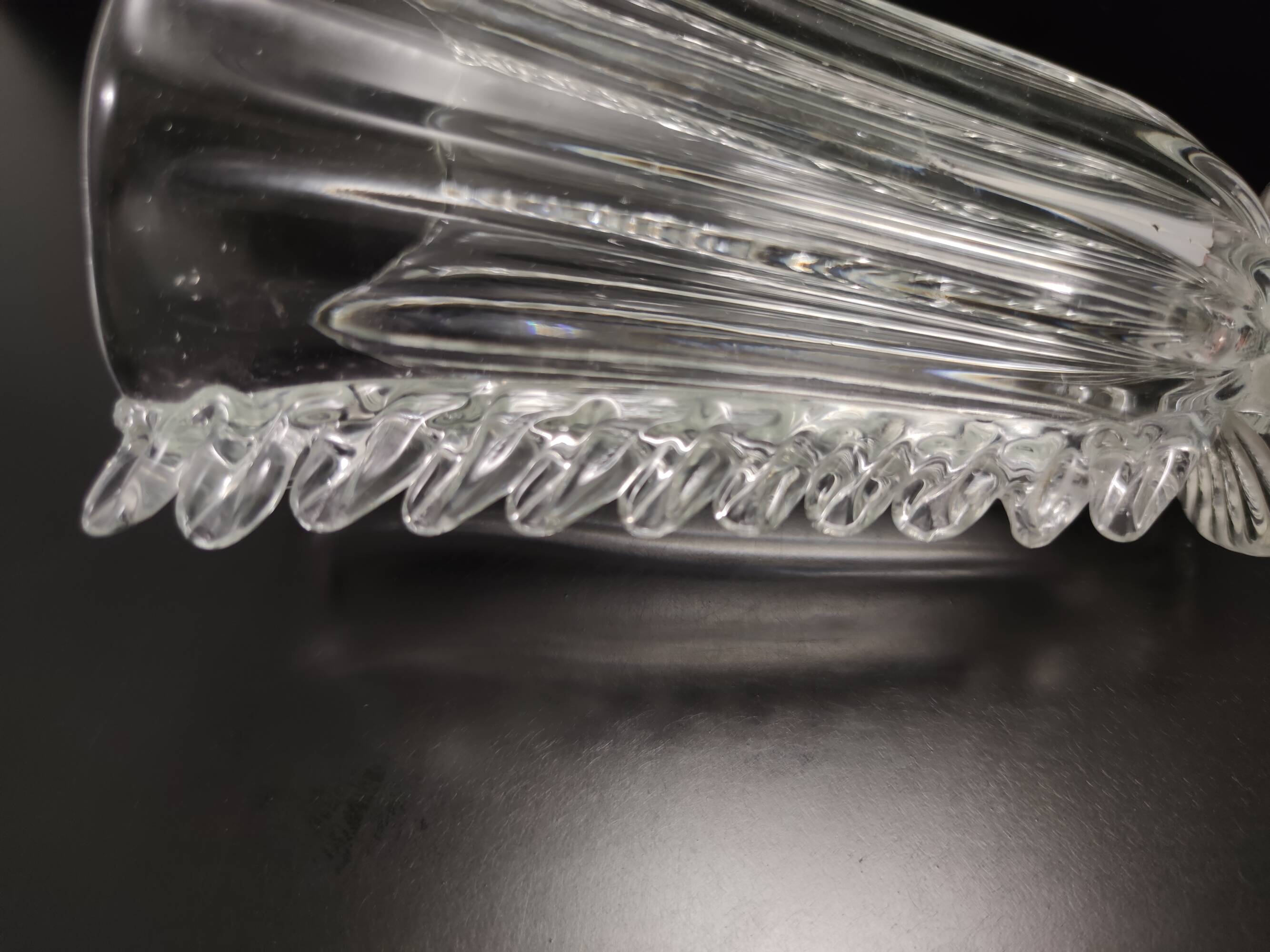 Transparent Murano Glass Vase attr. to Barovier and Toso, Italy