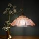 suspension vintage Art Deco lampshade in frosted pink glass
