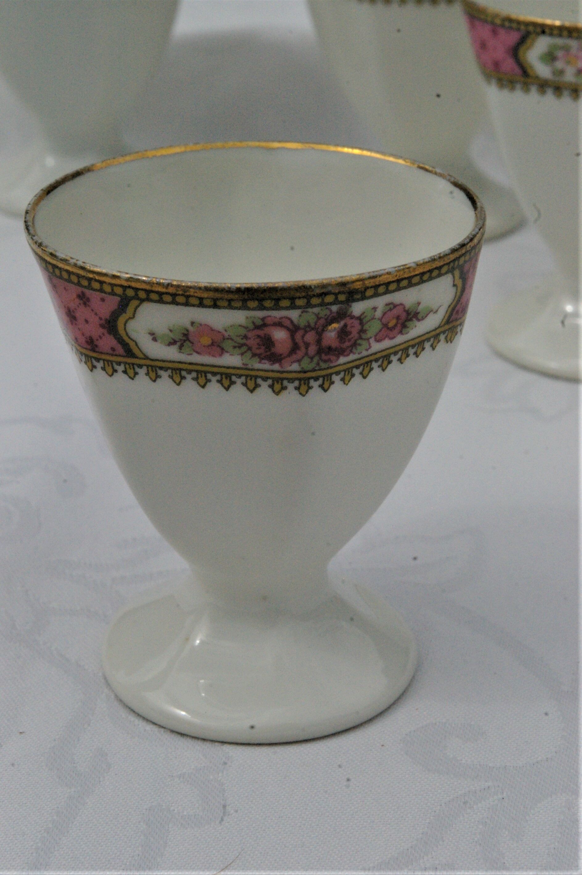 5 old limoges porcelain coquetiers