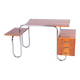 Czech Bauhaus Writing Desk in Walnut and Chrome attributed to Robert Slezak for Slezak Factories, 1940s