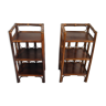 Pair of rattan shelves