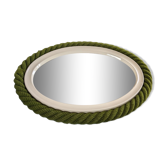 Mirror 60s/70s rope Plastic green and rope