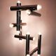 Vintage Italian Space Age floor lamp Reggiani, geometric tubes, minimal chromed