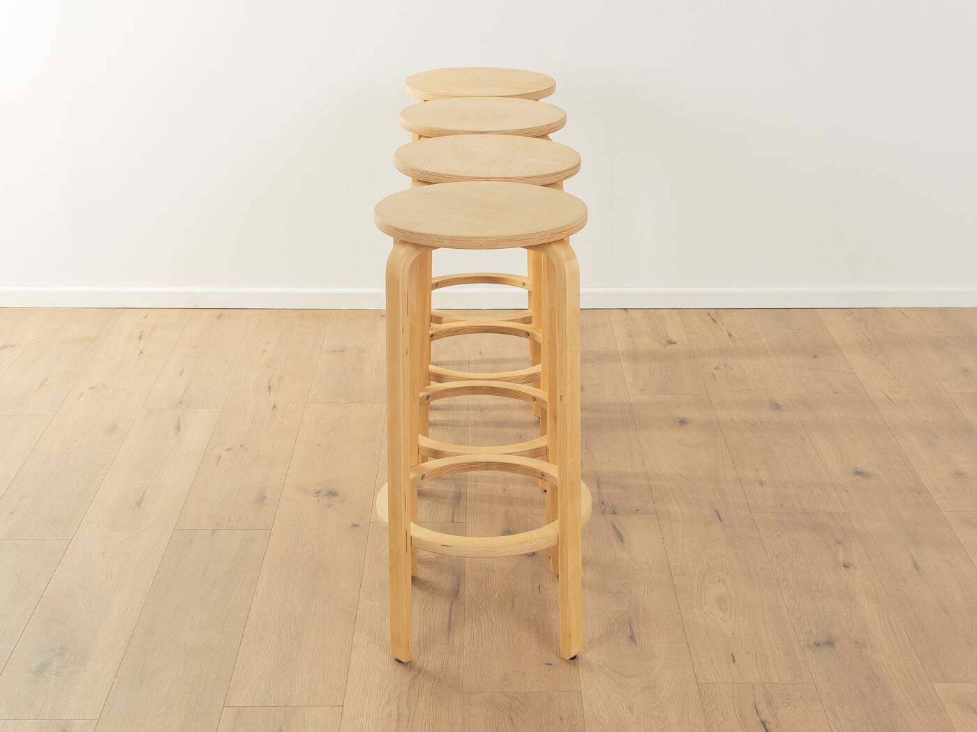 1970s bar stools, birch plywood