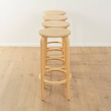 1970s bar stools, birch plywood