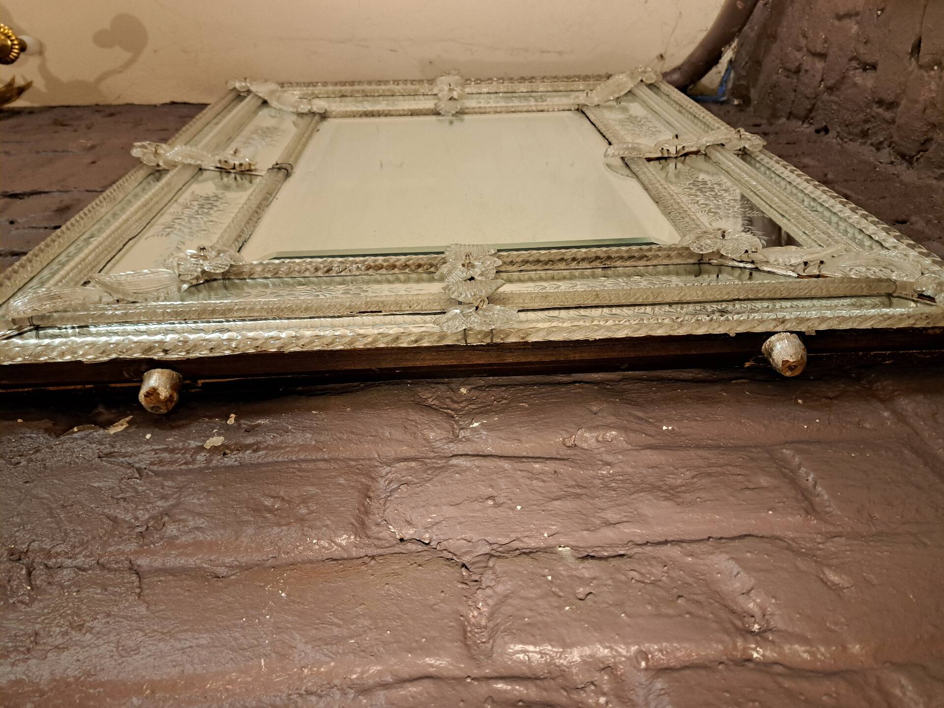 Venetian mirror with Murano glass frame