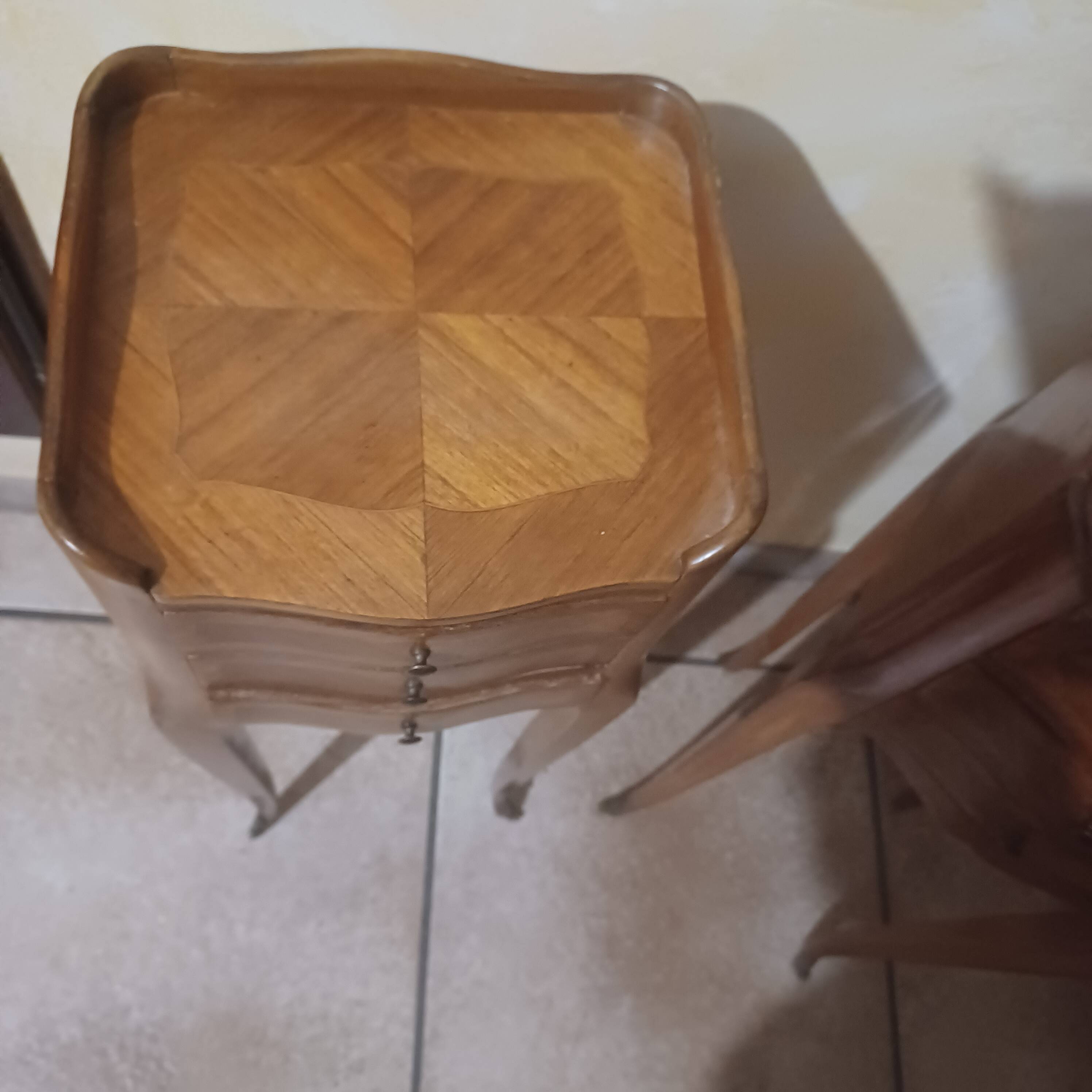 2 wooden bedside tables