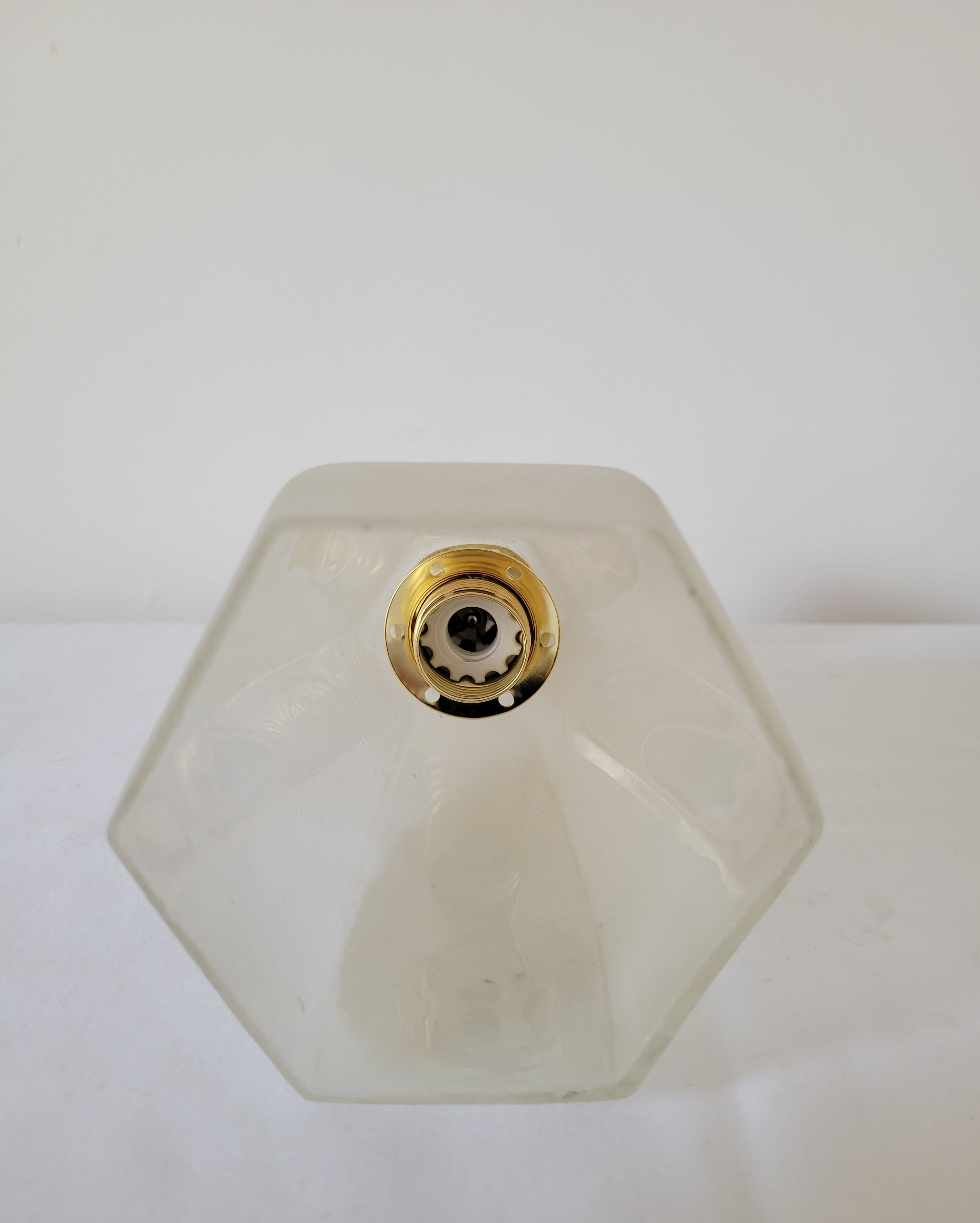 Frosted glass and porcelain wall lamp