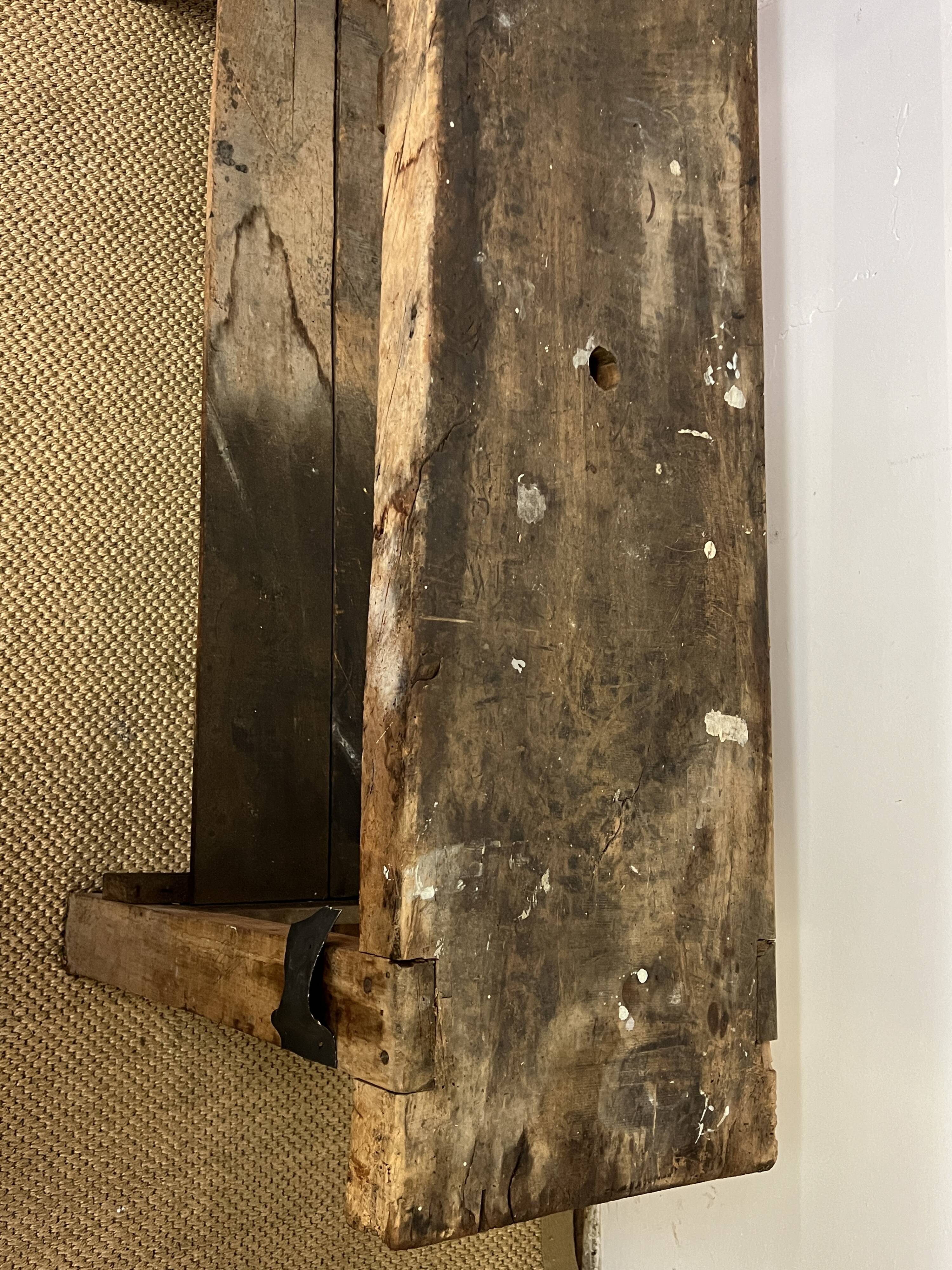 Old wooden craft workbench