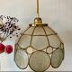 Vintage lampshade suspension in mother-of-pearl and brass