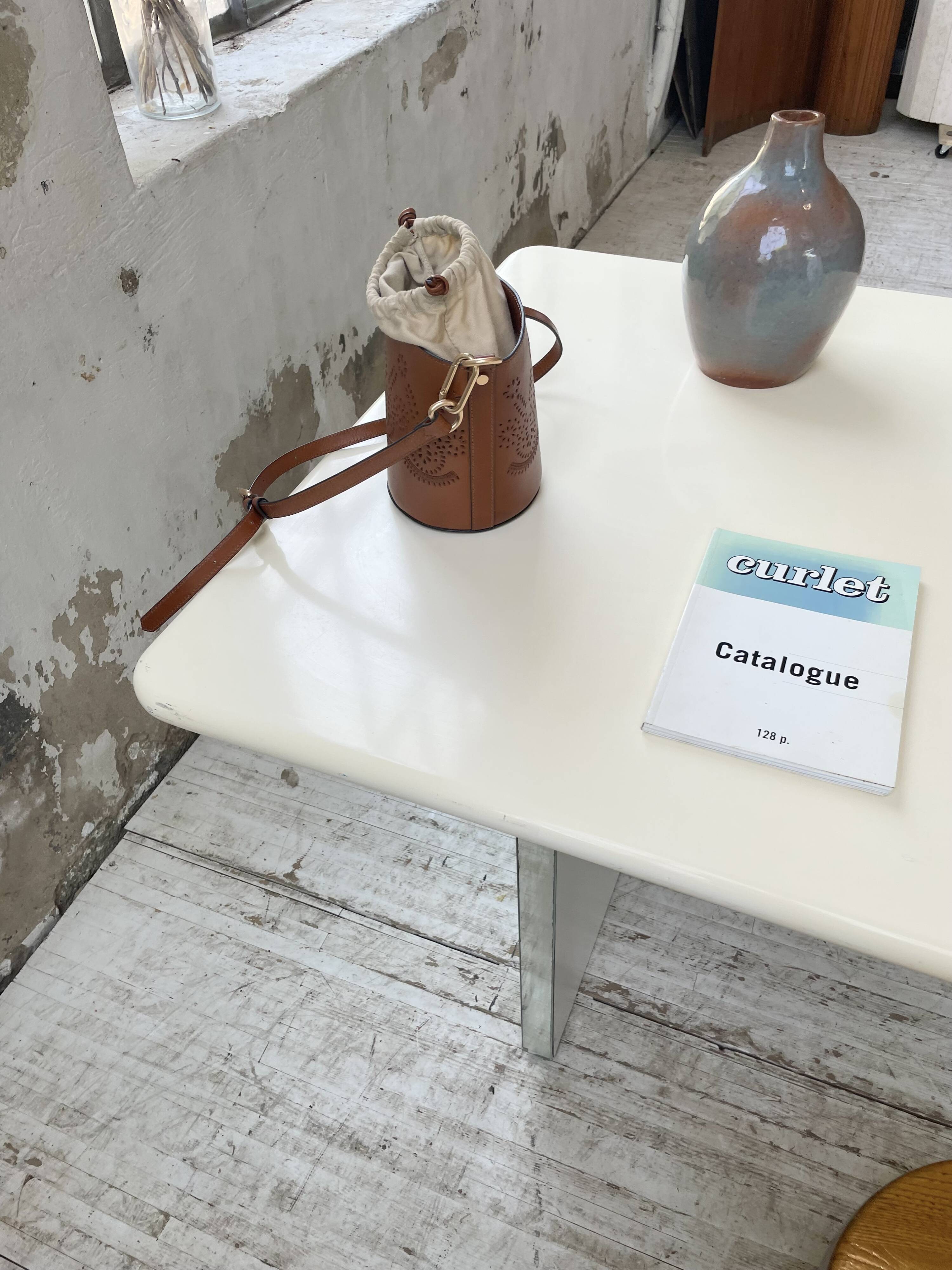 80s lacquered desk and mirror