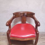 Fauteuil de bureau en noyer massif XIX°