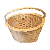 White wicker bicycle basket