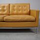 Florence Knoll two-seater sofa in mustard yellow leather, 1970