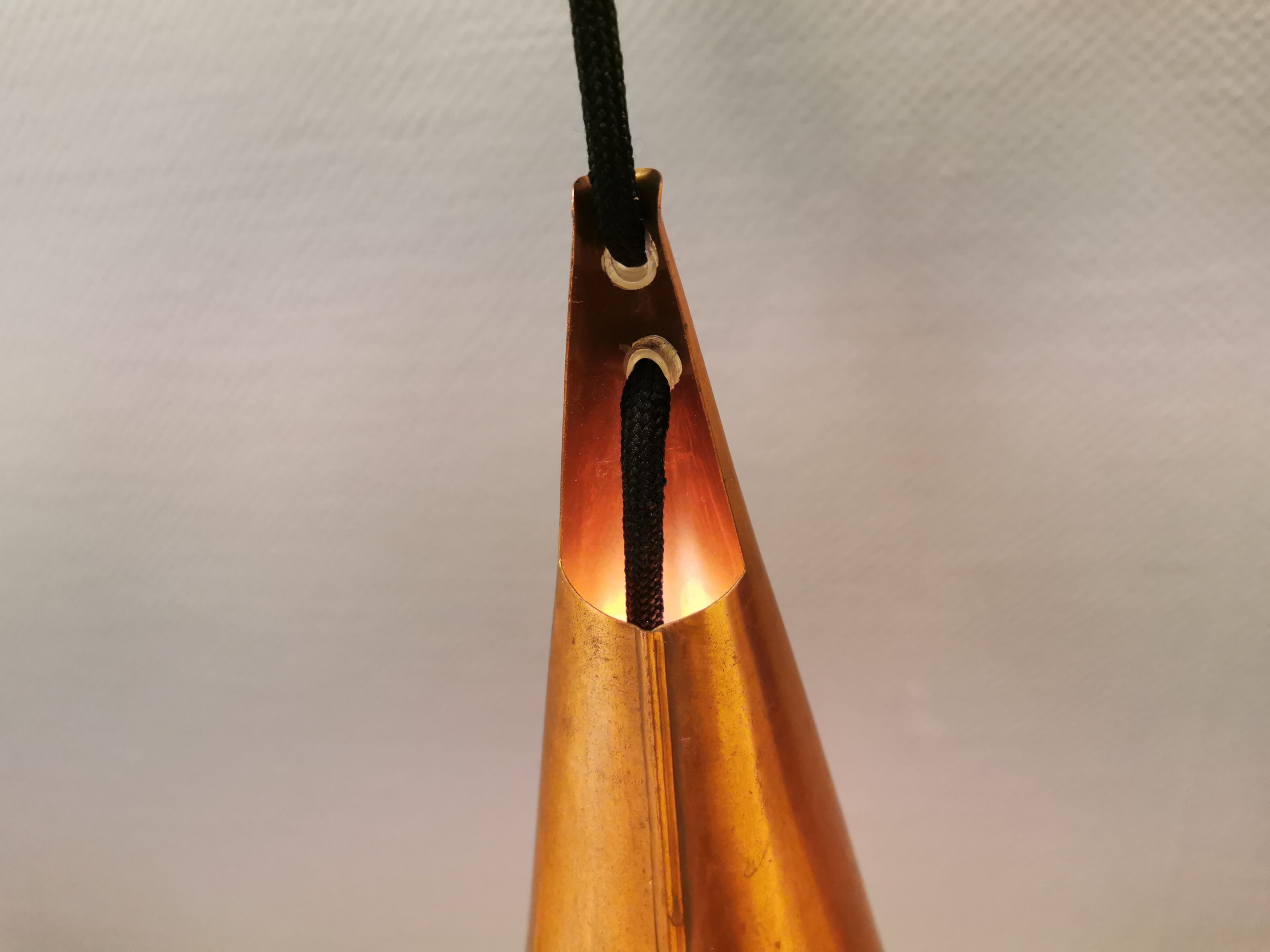 Hanging lamp, model Struten in copper by Erik Höglund & Hans Bergström for Ateljé Lyktan Sweden 1960