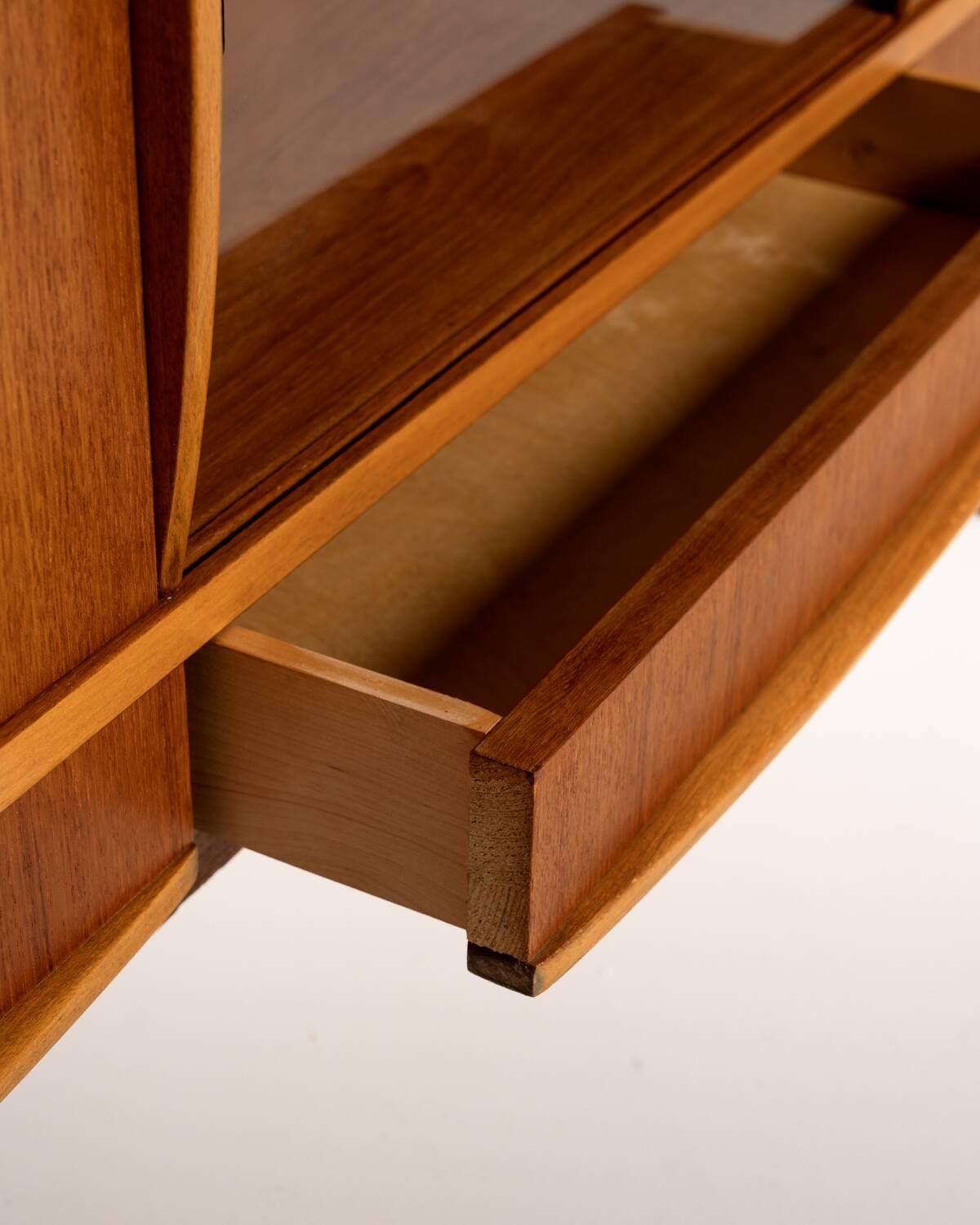 Scandinavian teak sideboard with smoked glass, 1950s–60s