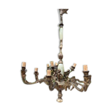 Chandelier with 3 cherubs in bronze and alabaster