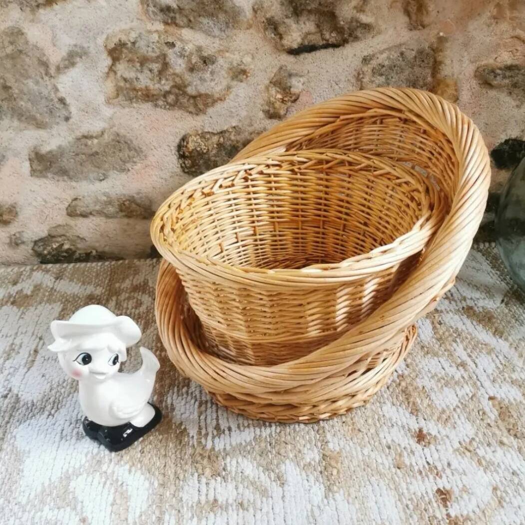 Vintage 70s rattan children's armchair