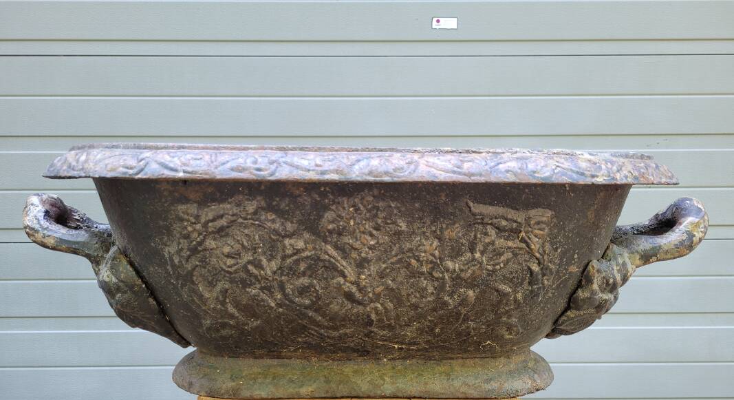 Antique cast iron flower planter jardiniere